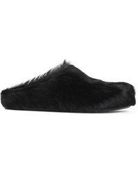 Marni - Schwarze Leder Slip-On Sandalen - Lyst