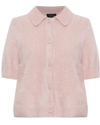 Rag & Bone - Truien & Vesten ,Roze ,Kasjmier Jada Geborstelde Kasjmier Cardigan - Lyst