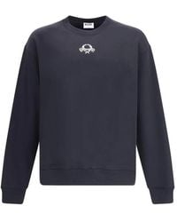 Moschino - Sweatshirt Mit Gesticktem Logo Und Gerippten Bündchen - Lyst
