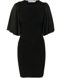 Gestuz - Kleedjes ,Zwart ,Elegante Zwarte Korte Jurk Met Volantmouwen - Lyst