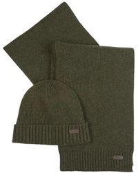 Barbour - Carlton Fleck Muts &Amp; Sjaal Set - Lyst