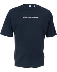Aspesi - Tops ,Blauw ,Katoen T-Shirt Met Ronde Hals Van Katoenen Jersey - Lyst