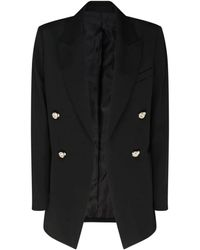 Lanvin - Zwarte Wollen Blazer Juweelknopen - Lyst