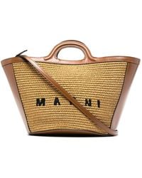 Marni - Tropicalia sommer tasche braun leder - Lyst