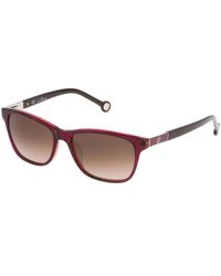 Carolina Herrera - Occhiali da sole in acetato rosso da donna con quadrante - Lyst