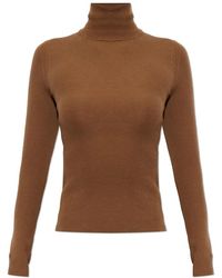 Max Mara - Truien & Vesten ,Bruin ,Wol Wool Turtleneck Sweater Cavallo - Lyst