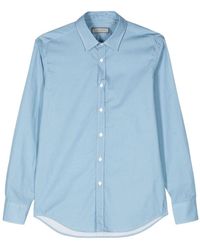 Canali - Camicia blu a microdisegno - Lyst