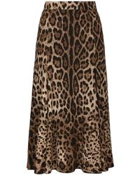 Dolce & Gabbana - Leopard-print kreisrock - Lyst
