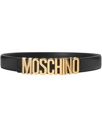 Moschino - Schwarzer logo gürtel herbst winter - Lyst