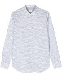 Eleventy - Geometrisch Print Button-Up Overhemd - Lyst