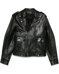 Golden Goose - Leather Biker Jacket - Lyst