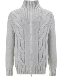 Brunello Cucinelli - Cashmere cardigan mit reißverschluss - Lyst