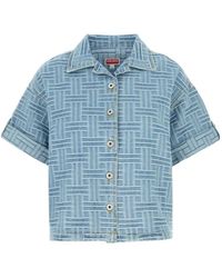 KENZO - Overhemden ,Blauw ,Denim Geborduurde Denim Blouse - Lyst