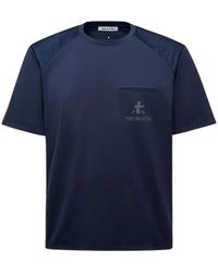 Premiata - Tops ,Blauw ,Katoen Katoenen Jersey T-Shirt Met Nylon Inzet - Lyst