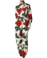 Dolce & Gabbana - Jumpsuitjurk Met Bloemenprint Van Katoen - Lyst