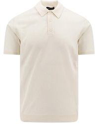 Roberto Collina - Weißes t-shirt mit kragen und kurzen ärmeln - Lyst