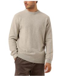 Profuomo - Truien & Vesten ,Groen ,Groene Gebreide Trui Crew Neck - Lyst