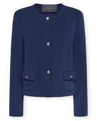 Elena Miro - Jacke Mit Rundhalsausschnitt Aus Scuba - Lyst