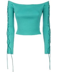 GIUSEPPE DI MORABITO - Off-Shoulder Top Met Veterdetails - Lyst