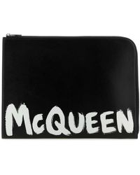 McQueen - Accessoires ,Zwart ,Leer Stijlvolle Clutch Portemonnees En Kaarthouders - Lyst