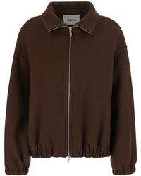 Jucca - Bomberjacke Mit Hohem Kragen Und Tiefen Schultern Aus Wollmischung - Lyst