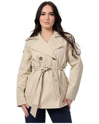 iBlues - Beiger Trenchcoat Mit Gürtel - Lyst