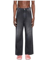 Marni - Jeans ,Zwart ,Katoen Flag Cotton Canvas Broeken - Lyst