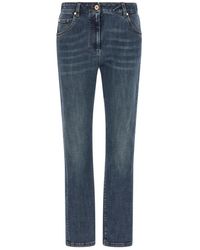Brunello Cucinelli - Jeans ,Blauw ,Katoen Slim-Fit Jeans - Lyst