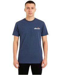 Ellesse - Tops ,Blauw ,Katoen T-Shirt Met Korte Mouwen - Lyst