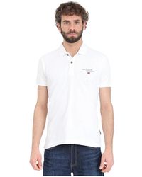Napapijri - Weißes polo-shirt mit logo-druck - Lyst