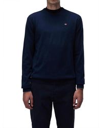 Napapijri - Blauwe Damavand Sweater Met Noorse Vlag - Lyst