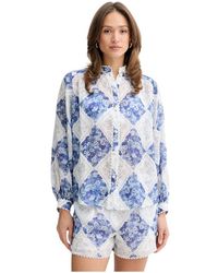 Twinset - Ramie Blouse Met Bloemendruk - Lyst