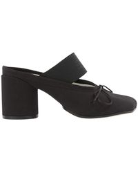 MM6 by Maison Martin Margiela - Chaussures à talon bottier de style ballerine noires à bride élastique à logo - Lyst