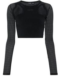 Calvin Klein - Sudadera deportiva negra con detalles de logotipo - Lyst