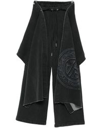 Jean Paul Gaultier - Schwarze Weite Bein Hose Mit Kordelzug - Lyst