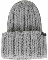 Woolrich - Accessoires ,Grijs ,Wol Chunky Beanie - Lyst