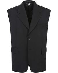 Comme des Garçons - Schwarze Ärmellose Blazer-Weste Mit V-Ausschnitt - Lyst