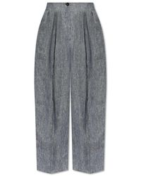 Emporio Armani - Leinenhose mit nähten an den beinen - Lyst