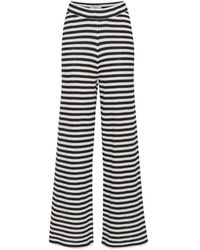 Ichi - Gestreifte Straight Leg Hose Total Eclipse - Lyst