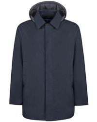 People Of Shibuya - Jassen ,Blauw ,Polyester Stijlvolle Trenchcoat Voor Mannen - Lyst