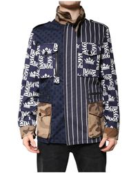 Dolce & Gabbana - Jassen ,Veelkleurig ,Katoen Logo Patchwork Jas Jack - Lyst
