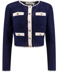 Self-Portrait - Truien & Vesten ,Blauw ,Katoen Blauwe Geborduurde Trui - Lyst