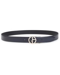 Giorgio Armani - Nachtblauw Zwart Leren Riem - Lyst