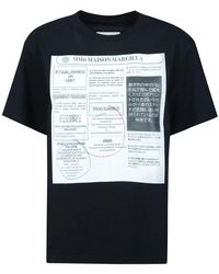 MM6 by Maison Martin Margiela - Einfarbiges Rundhals-T-Shirt - Lyst