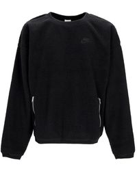 Nike - Winterized crewneck sweatshirt schwarz club+ fleece - Lyst