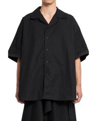 Craig Green - Overhemden ,Zwart ,Zwarte Handdoek Shirt Met Inkeping Kraag - Lyst