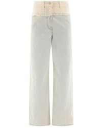 Givenchy - Oversized Tweed-Denim Jeans Hellblau - Lyst