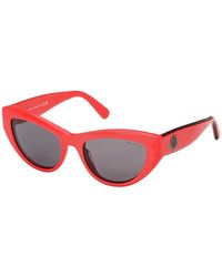 Moncler - Rote cat-eye sonnenbrille für moderne frauen - Lyst