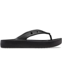 Crocs™ - Schoenen ,Zwart ,Klassieke Platform Flip Sandalen - Lyst