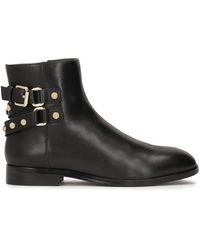 Kazar - Schwarze Stiefel Mit Strasssteinen Auf Einer Flachen Sohle - Lyst